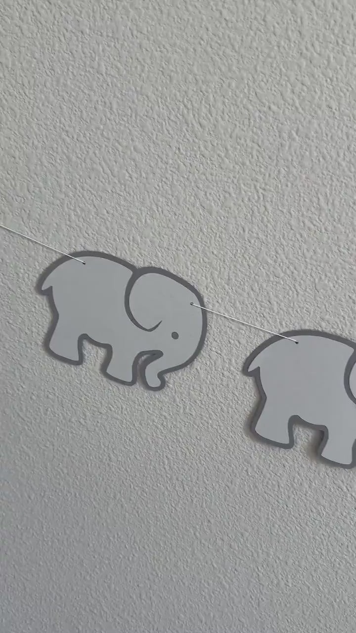 Elephant Garland, Elephant Banner, Cute Elephant Decor, Babies Room Elephants, Elephant Birthday Party Decorations, Cute Elephants