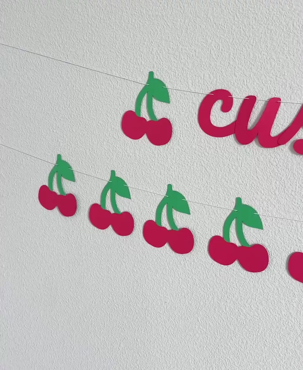 Custom Cherry Banner, Cherry Decorations, Cherry Banner, Cherry Party Theme Decorations, Birthday Party Theme Ideas, Cherry Party