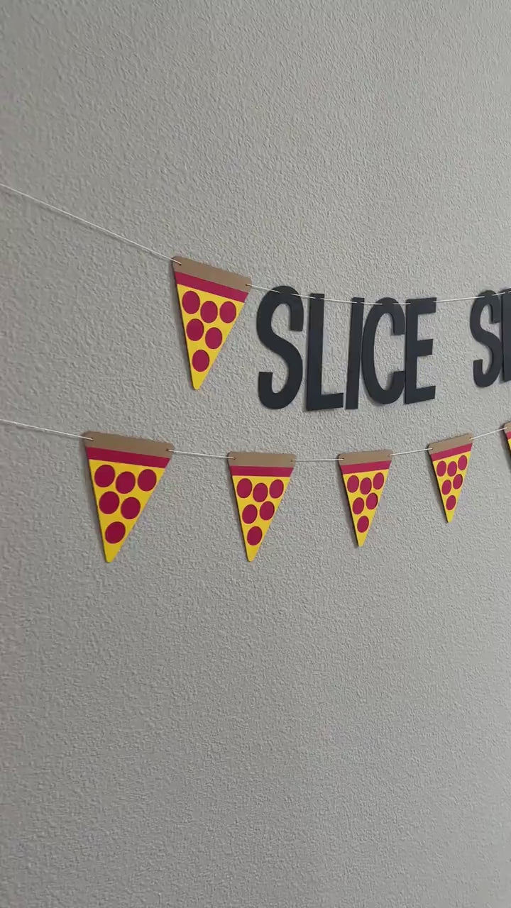 Slice Slice Baby, Slice Slice Baby Banner, Pizza Themed Baby Shower, Baby Shower Theme Ideas, Pizza Baby Shower