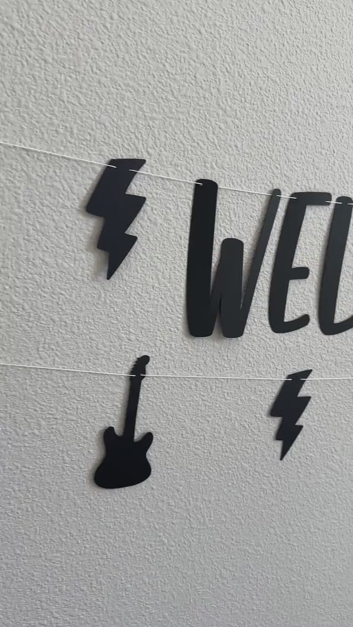 Welcome To The Jungle, Rock Themed Banner, Rock Birthday Party, Rock N Roll Decorations
