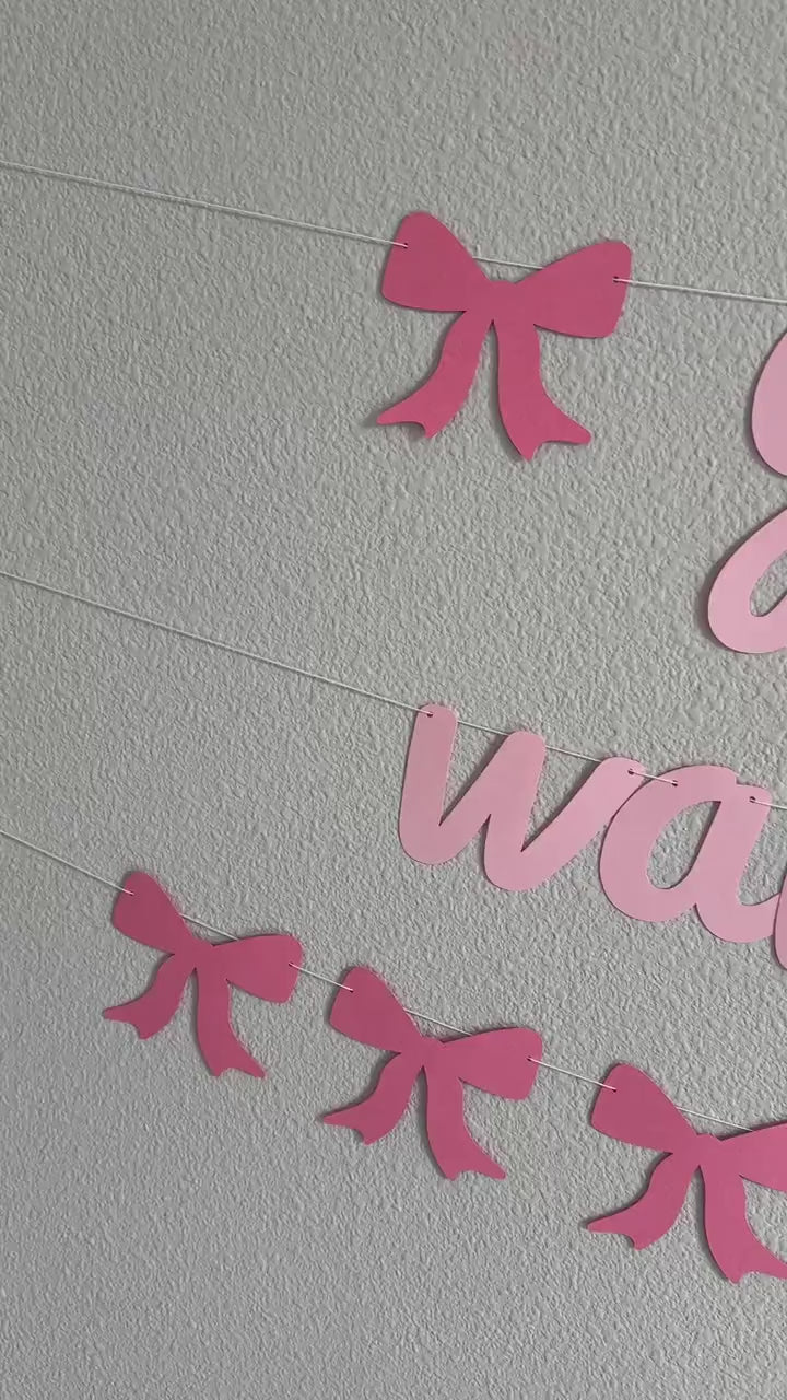 Girls Just Wanna Be One, 1st birthday Party Theme Ideas, Coquette First Birthday Decorations, Bow Themed Banner