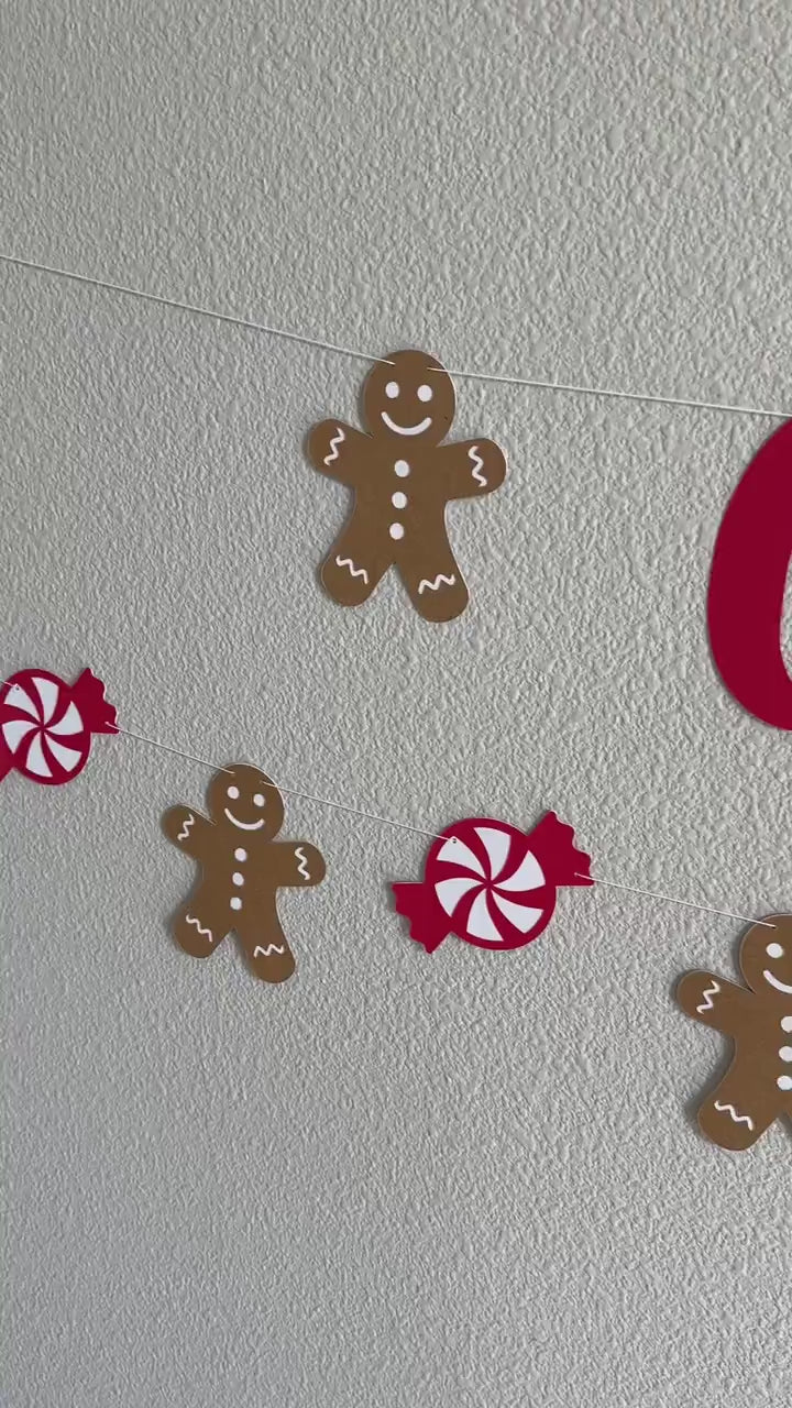Christmas Garland, Christmas Banner, Gingerbread Men Decorations, Christmas Candy Banner, Christmas Decorations