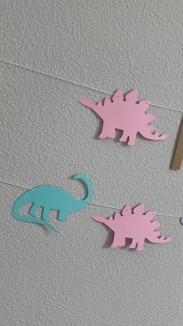 Dinosaur Birthday, Dinosaur Happy Birthday Banner, Pink Dinosaur, Girl&#39;s Birthday Ideas