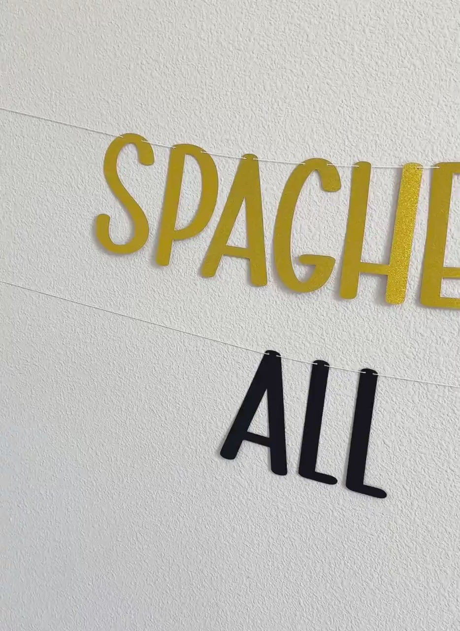 Spaghetting Older All The Time, Spaghetti Birthday Decorations, Funny Birthday Ideas, Humor Birthday Banner, Spaghetti Birthday