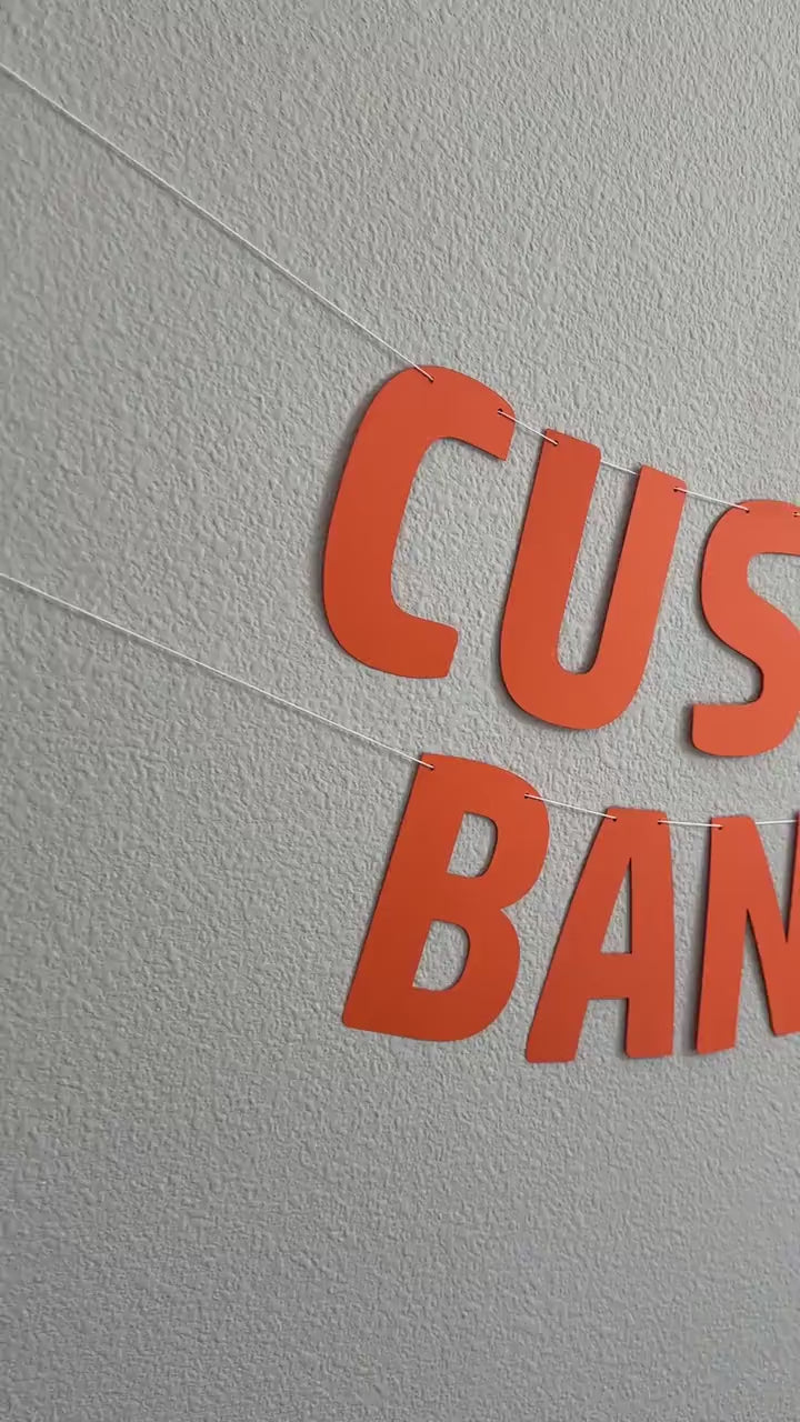 Custom Orange Banner, Custom Banner, Customizable Banner, Custom Fun Font Banner, Custom Sign, Custom Birthday Banner, Orange Decorations