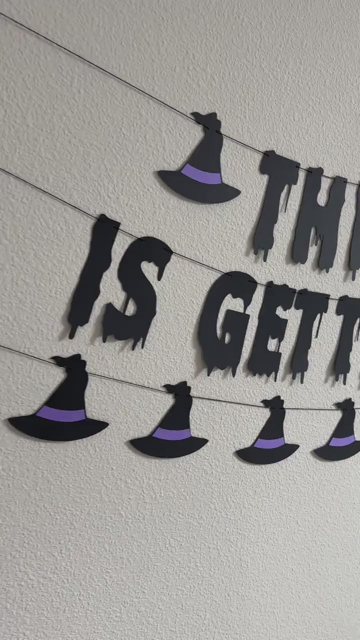 This Witch Is Getting Hitched, Witch Bachelorette Party, Witch Themed Engagement Party, Witch Themed Wedding, Custom Witch Banner