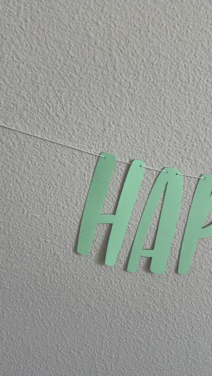 Happy Birthday Banner,  Mint Birthday Party, Mint Party Decorations, Mint Birthday Banner, Birthday Party Banner, Happy Birthday Sign
