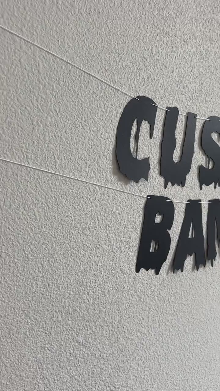 Custom Banner, Custom Halloween Banner, Customizable Banner, Custom Halloween Font Banner, Melting Letters Font, Halloween