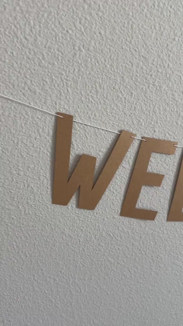 Welcome Baby, Welcome Baby Banner, Welcome Baby Decorations, Baby Shower Decorations, Baby Shower Banner, Kraft Baby Shower