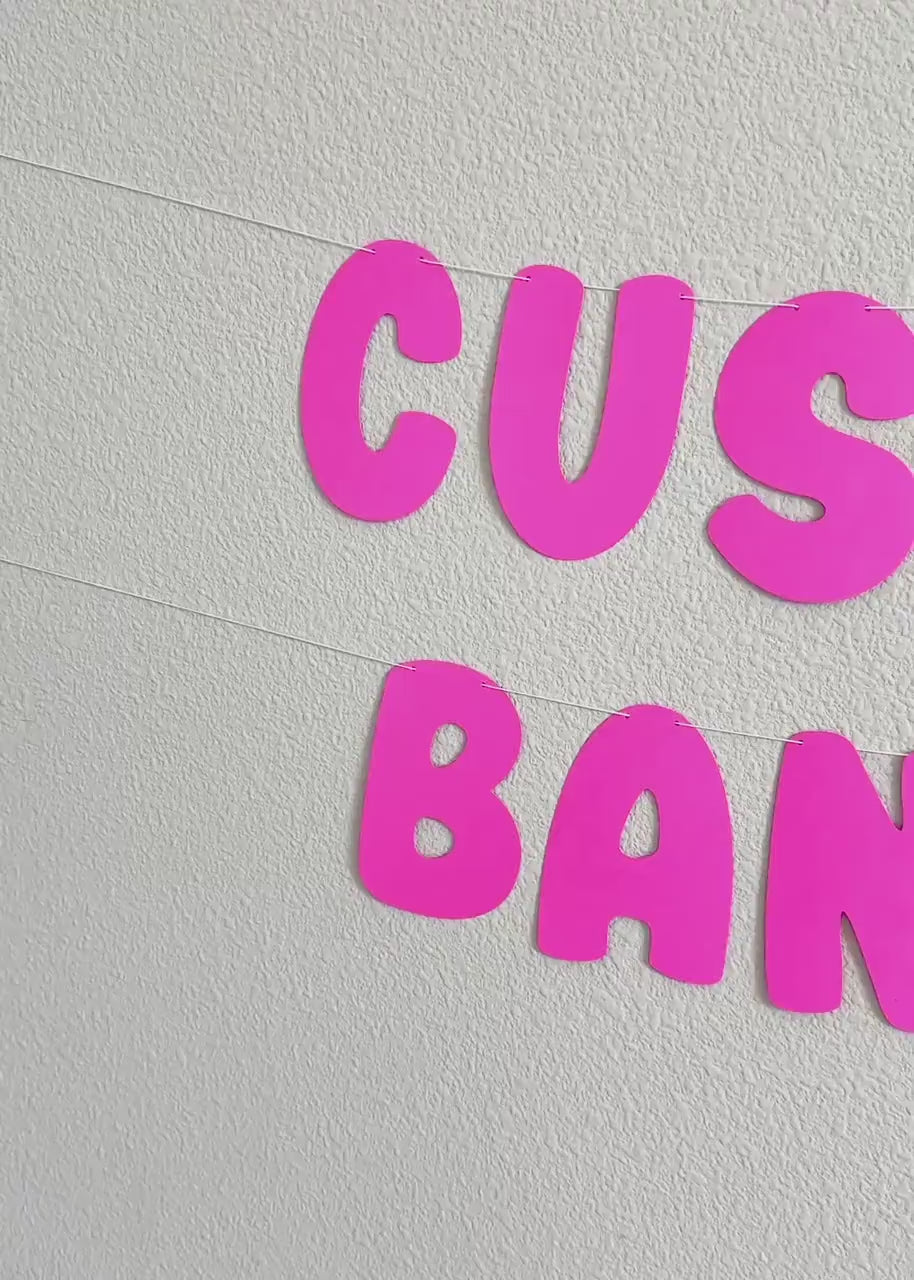 Custom Fuchsia Banner, Fuchsia Banner, Fuchsia Decorations, Fuchsia Party, Custom Banner, Personalized Fuchsia Banner