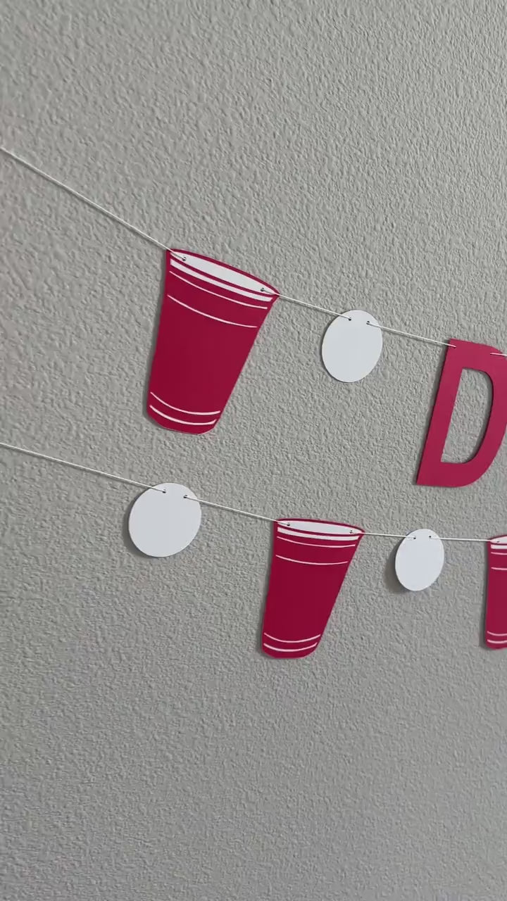 Drink Up Banner, Drink Up, Beer Pong Banner, Bar Sign, Red Cup Banner, Drink Up Sign, Party Banner, Bar Station Banner, Beer pong Decor