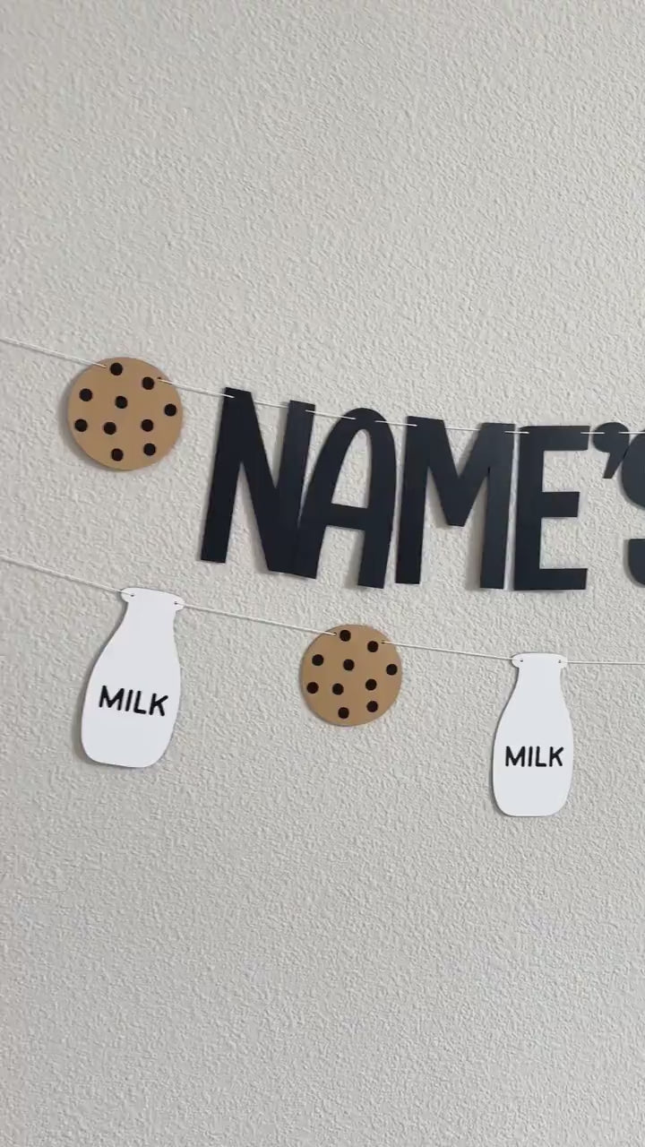 1st Birthday Banner, Cookie Birthday Banner, Milk and Cookies Birthday Banner, Milk and Cookies Decorations, Cookies and Milk, Cookie Party