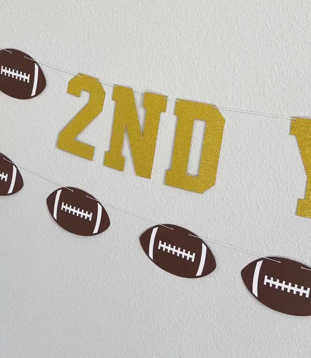 2nd Year Down, 2nd Year Down Banner, Football 3rd Birthday, Football Birthday, Football Banner, Third Birthday Ideas Decorations
