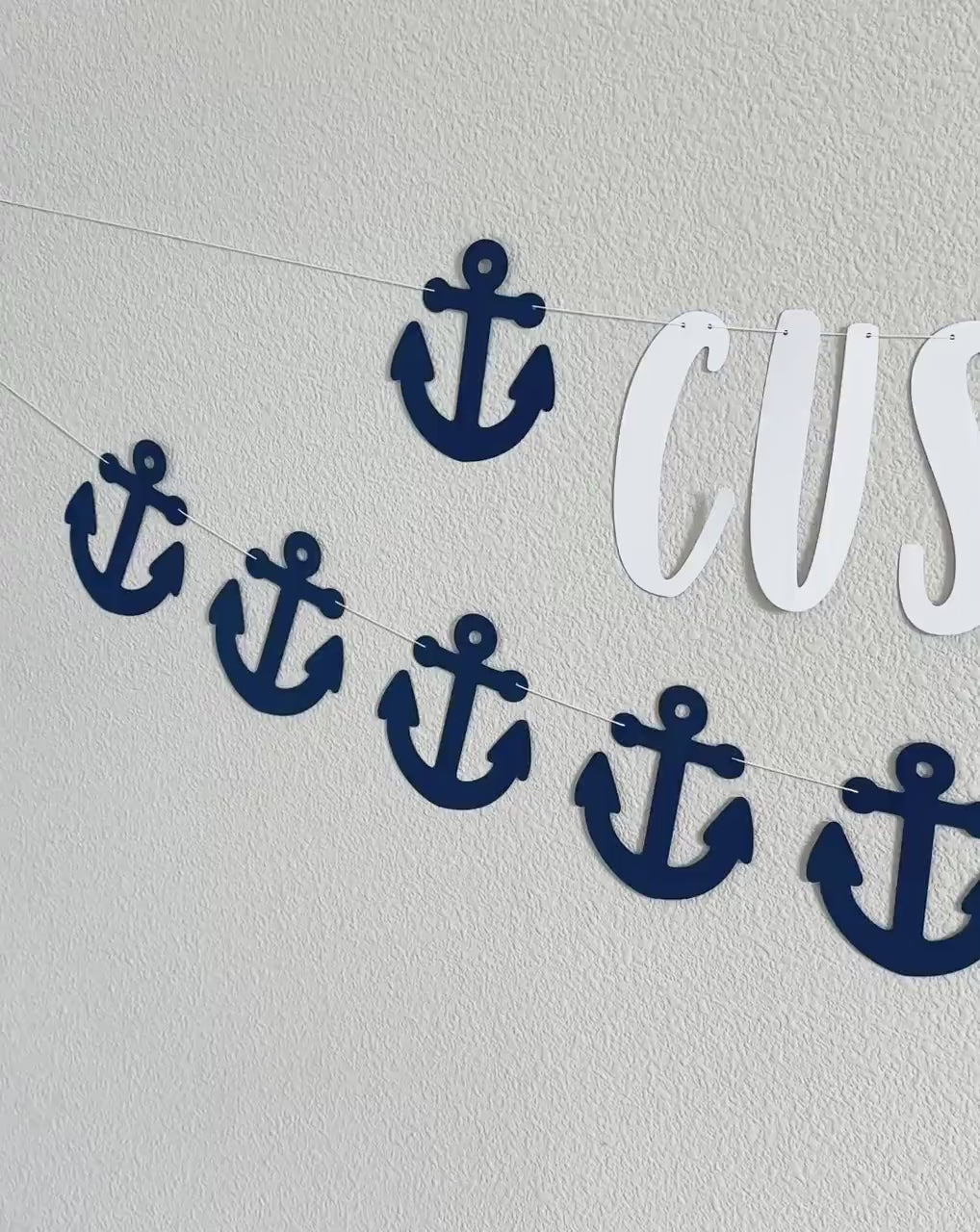 Custom Anchor Banner, Nautical Theme, Anchor Decorations, Nautical Birthday, Yacht Party, Ocean Banner, Anchor Garland