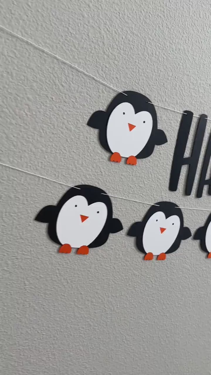 Penguin Garland, Penguin Birthday Banner, Penguin Party, Penguin Birthday Party, Penguin Decoration, Penguin Birthday Decor