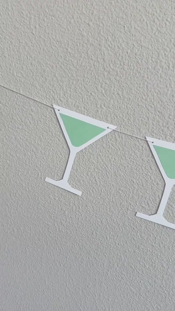 Martini Banner, Martini Garland, Martini Birthday, Martini Party, Martini Decor, Martini Birthday Party, Summer Banner, Mint