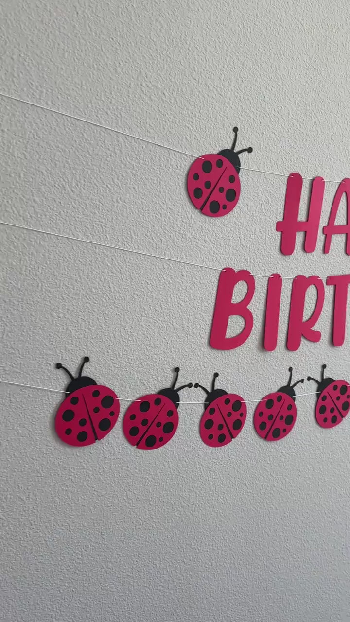 Ladybug Birthday Banner, Ladybug Banner, Ladybugs, Ladybug Birthday, Ladybug Birthday Decor