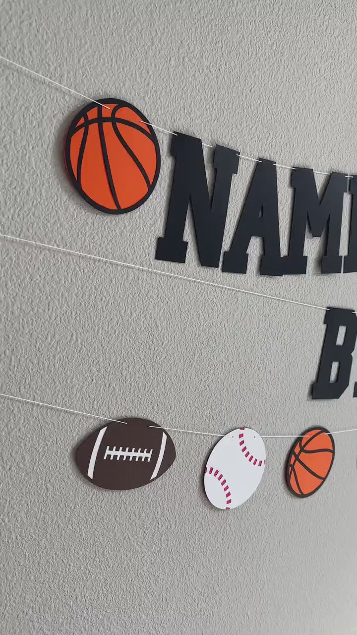 All Star Birthday, Name&#39;s All Star Birthday Banner, Sports Themed Decorations, Sports Birthday Party, Name&#39;s All Star Birthday