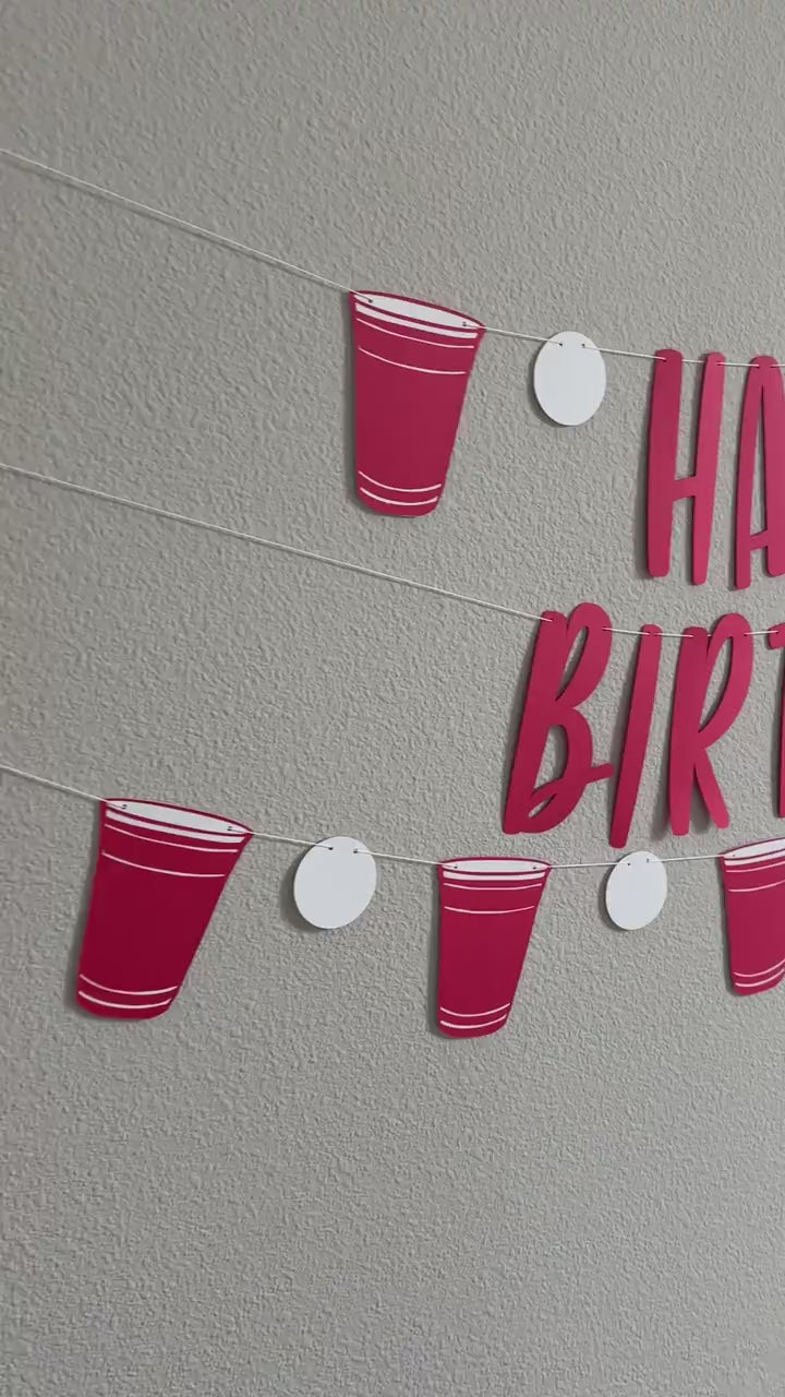 Beer Pong Banner, Beer Pong Garland, Beer Pong Birthday, Beer Pong Decoration, Beer Pong Birthday Decor, Summer Banner, Beer Pong Decoration