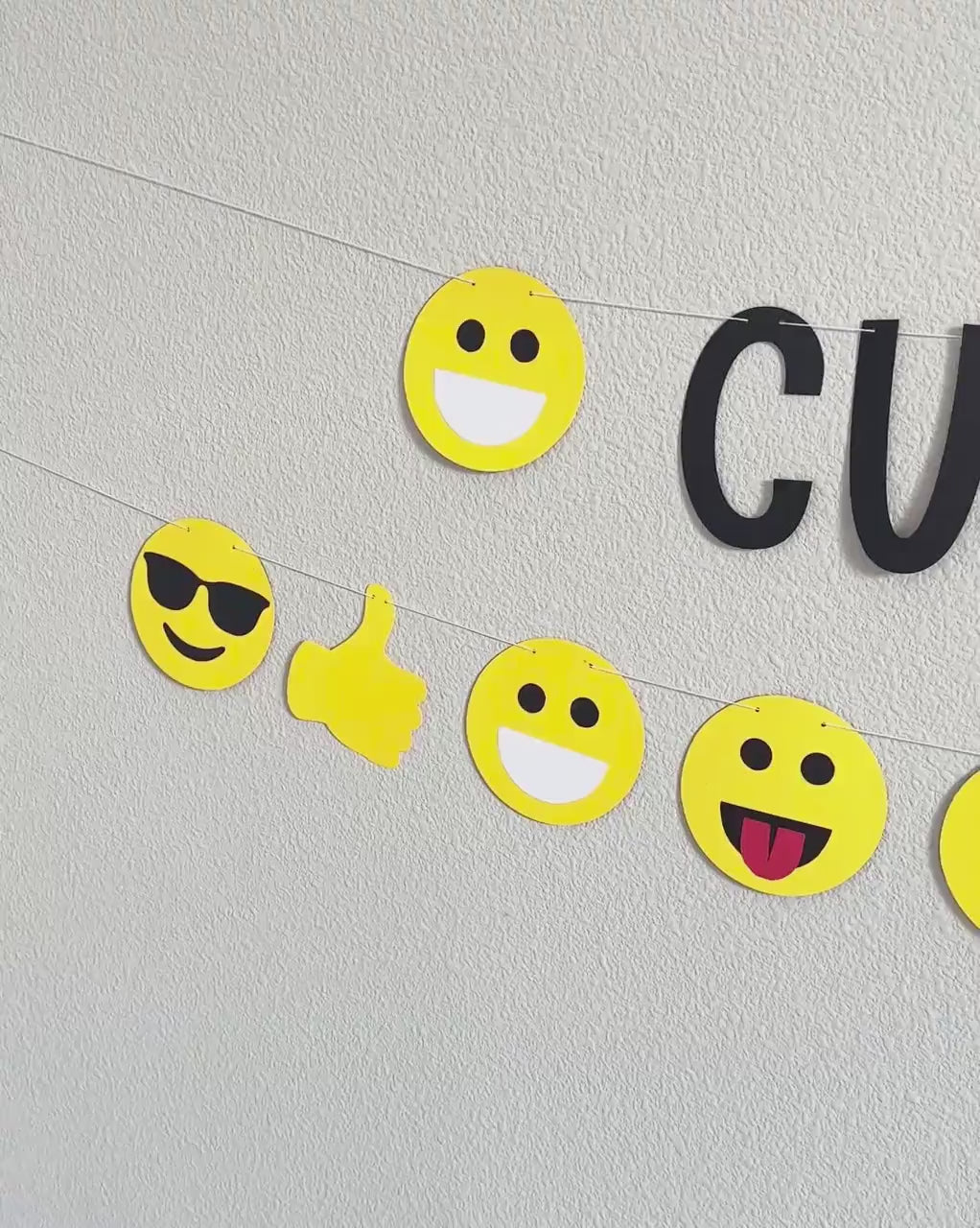 Custom Emoji Banner, Emoji Theme, Emoji Birthday, Emoji Party, Emoji Decorations, Emoji Birthday Party, Custom Emoji Themed Banner