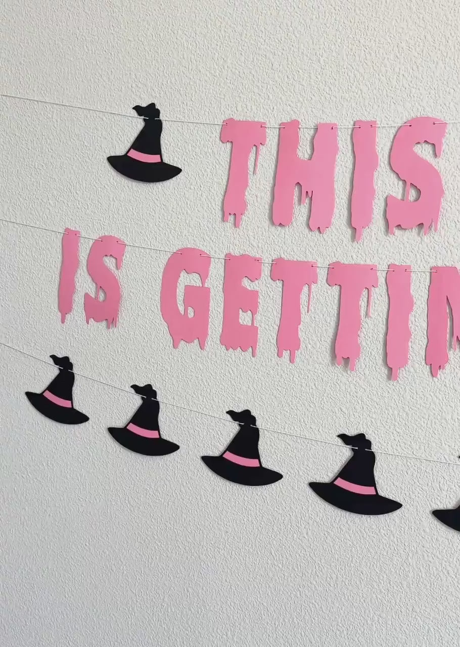 This Witch Is Getting Hitched, Witch Bachelorette Party, Witch Themed Engagement Party, Witch Themed Wedding, Custom Witch Banner