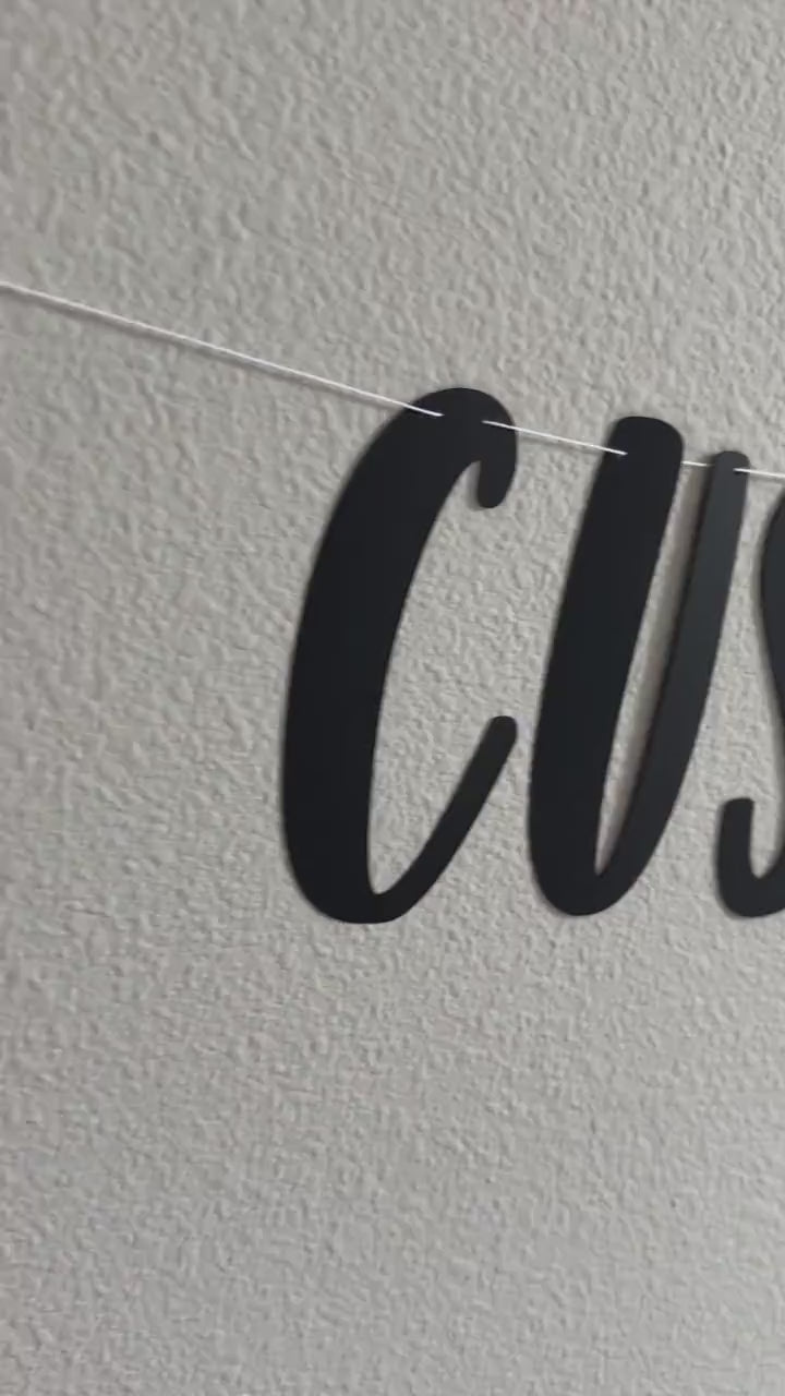 Custom Banner, Custom Black Banner, Customizable Banner, Custom Fun Font Banner, Custom Sign, Black Banner