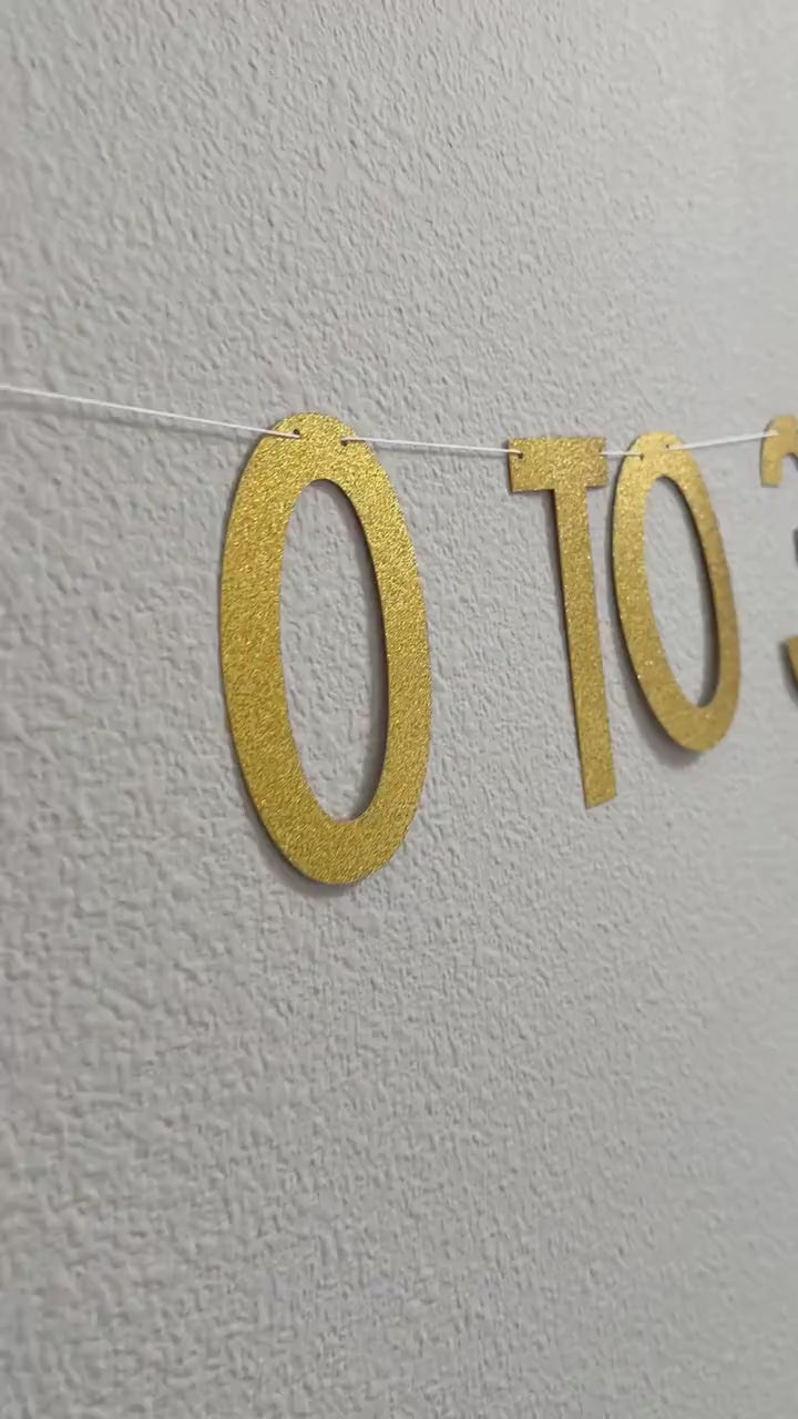 0 To 30 Real Quick, 30th Birthday Banner, Zero To Thirty Real Quick, Gold Glitter Decorations, 30th Birthday Decorations