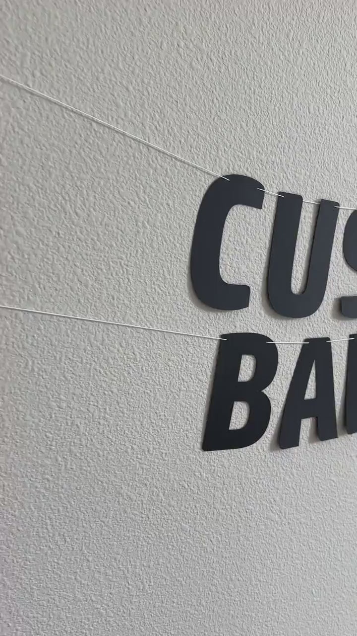 Custom Banner, Custom Black Banner, Customizable Banner, Custom Fun Font Banner, Custom Sign, Custom Birthday Banner