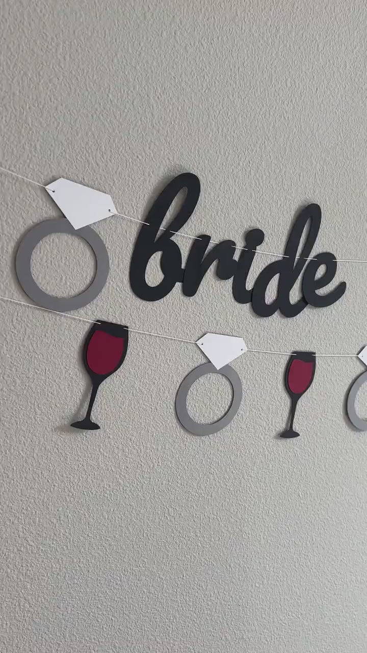 Bride on Cloud Wine, Bride On Cloud Wine Banner, Bachelorette Party Decoration, Bridal Shower Banner