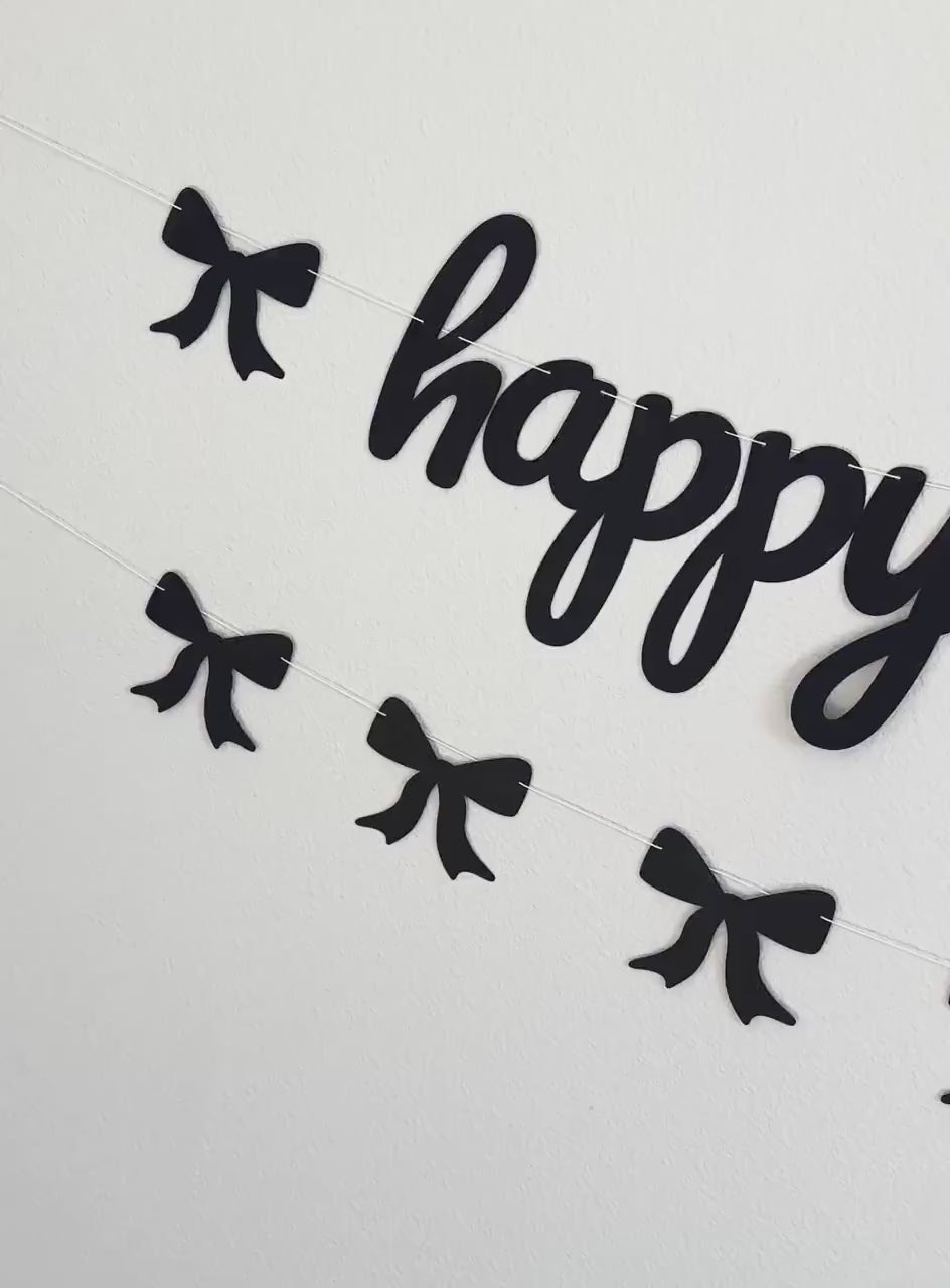 Happy Birthday Banner, 13th Birthday Decorations, Coquette Birthday Banner, Coquette Decorations, Coquette Theme, 13th Birthday Party Ideas