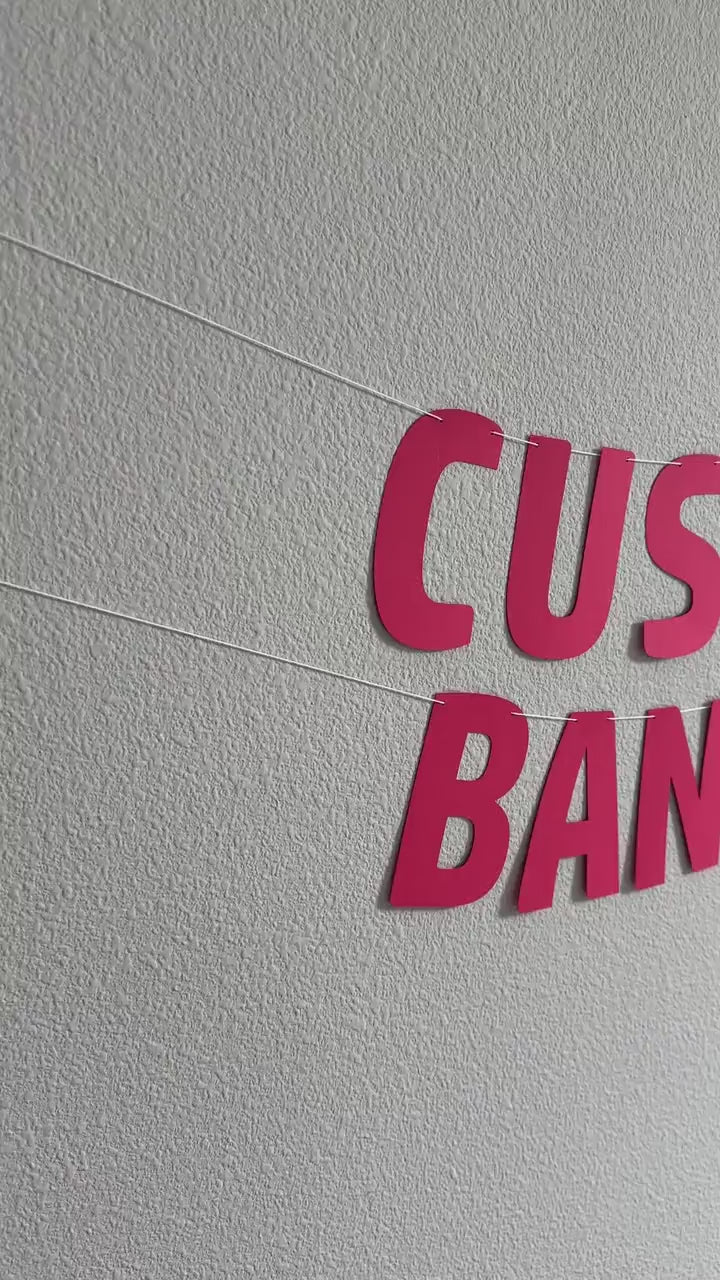Custom Banner, Custom Red Banner, Customizable Banner, Custom Fun Font Banner, Custom Sign, Custom Birthday Banner