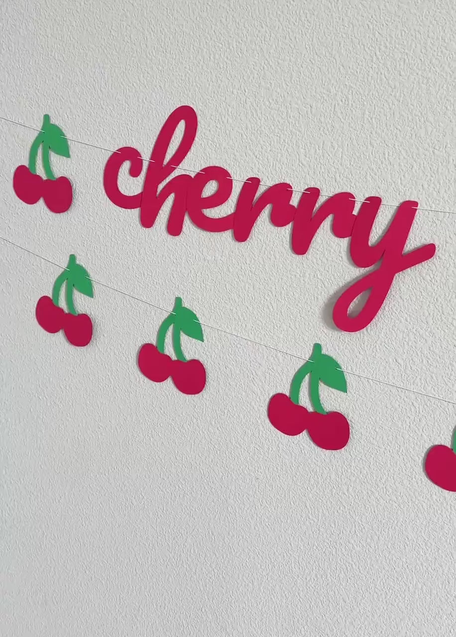 Cherry First Birthday, 1st Birthday Party Decorations, 1st Birthday Theme Ideas, Cherry 1st Birthday Banner, Cherry Birthday Party