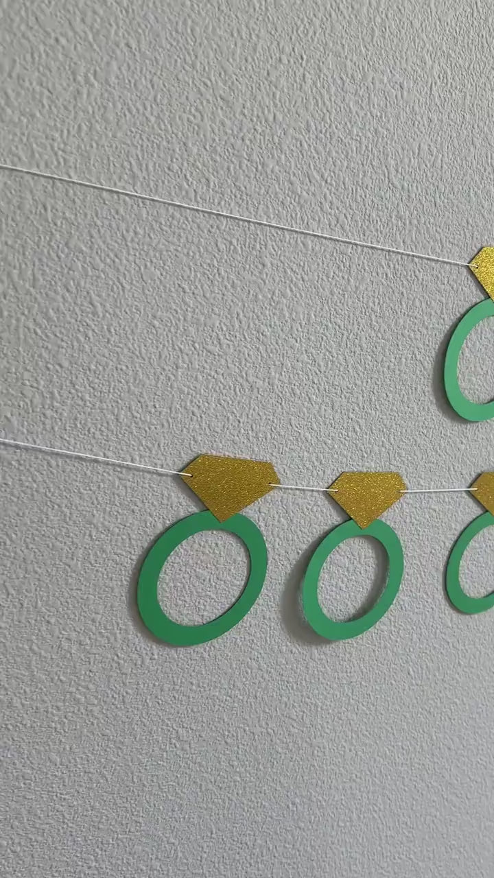 Custom Engagement Banner, Engagement Decorations, Green Engagement Party Decorations