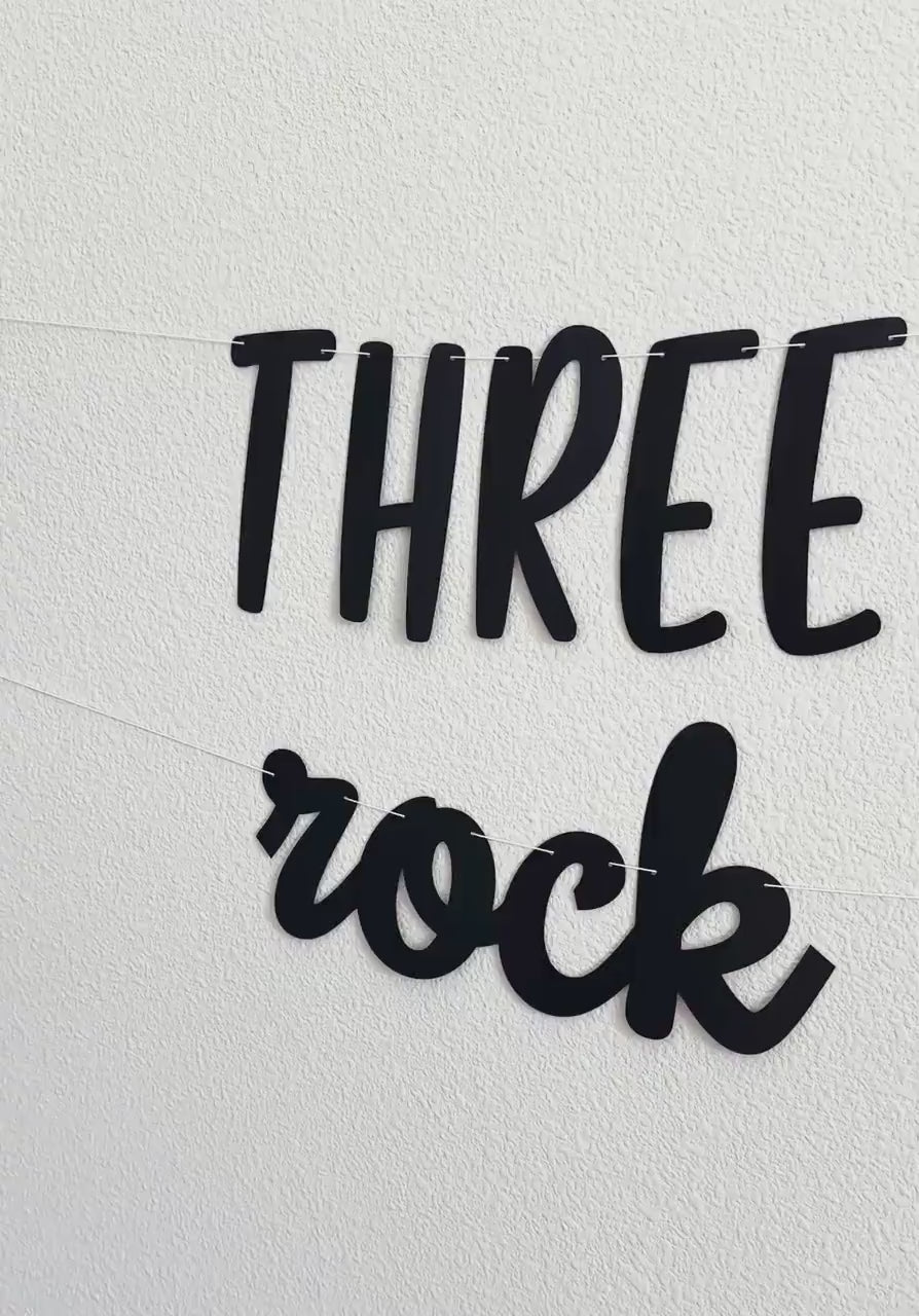 Three Will Rock You, 3rd Birthday, Rock Themed 3rd Birthday, Rock Birthday Banner, Rock N Roll Decorations, Rock n&#39; Roll Theme