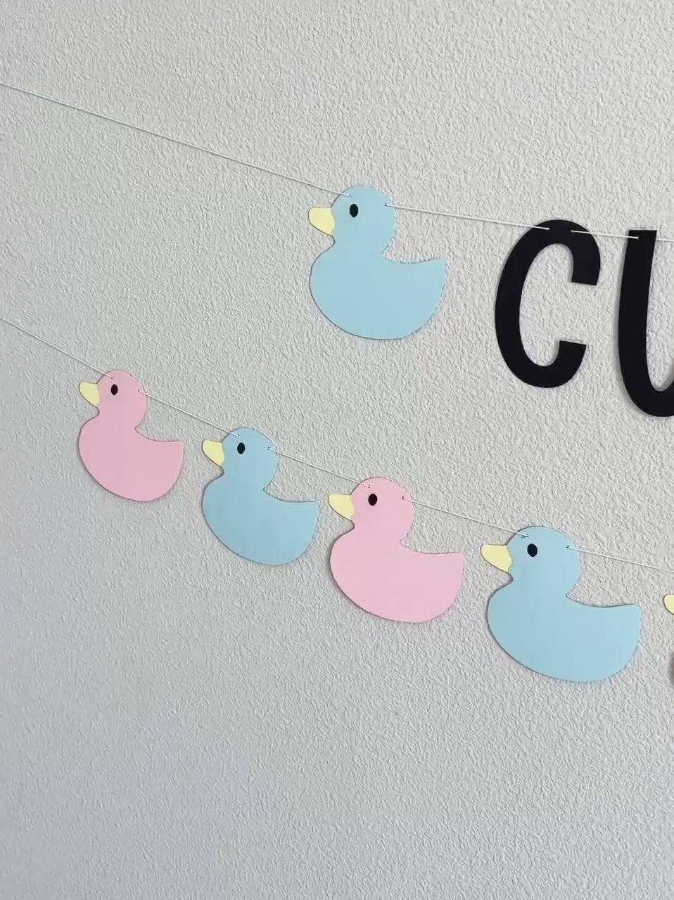 Custom Duck Banner, Gender Reveal Duck Themed Decorations, Pink and Blue Duck Decorations, Baby Shower Party Decor