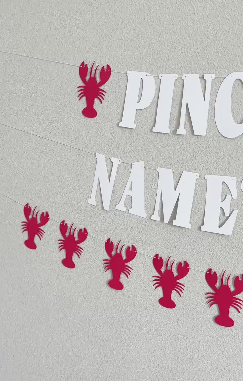 Pinch Me Name&#39;s One Lobster Banner, Lobster 1st Birthday Decorations, 1st Birthday Theme Ideas, Pinch Me Party